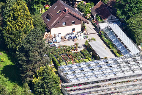 Luftbild der Gärtnerei Wagner München